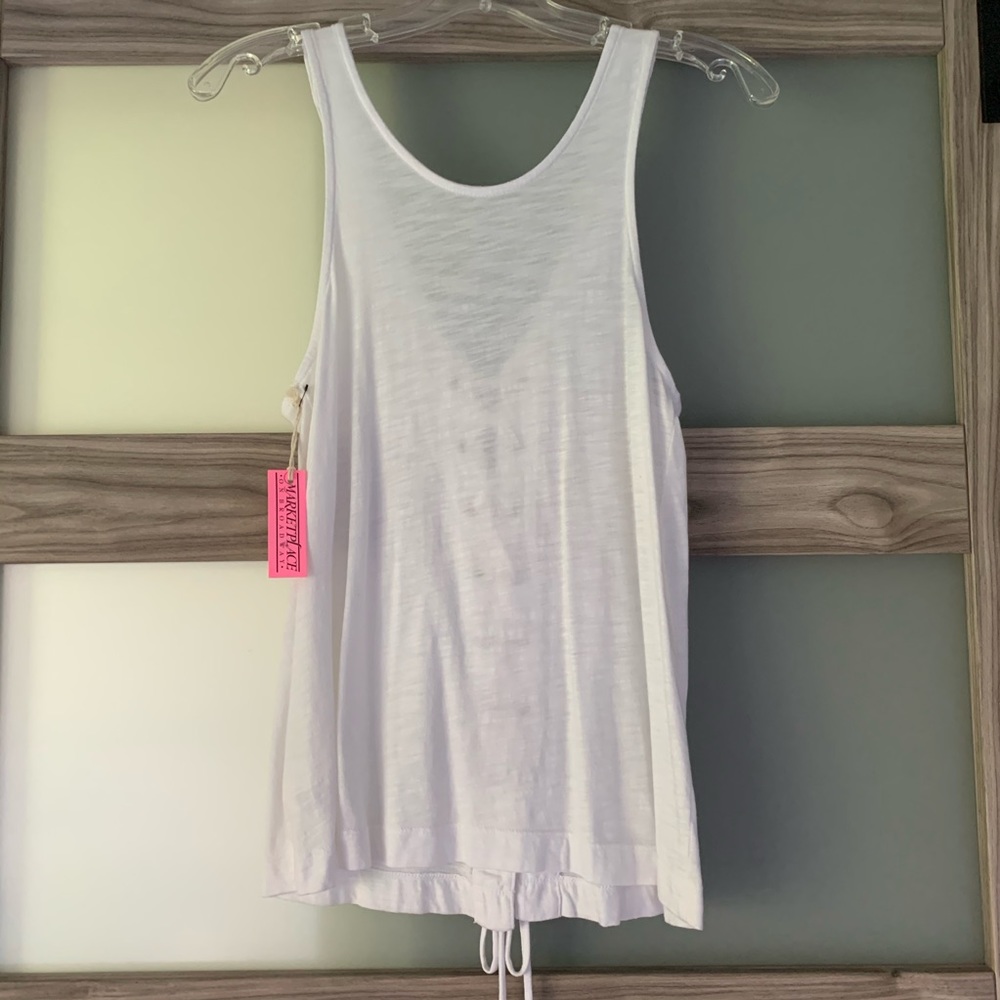 Sz XS/S Feel The Piece lace-up back tank
